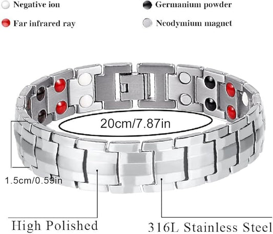 Pulsera de terapia magnética titanio con regulador