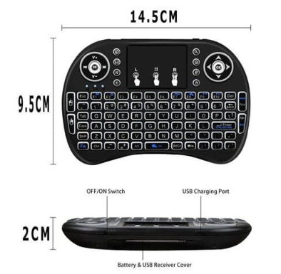 Mini teclado inalámbrico con ratón Touchpad retroiluminación LED - additional image 2